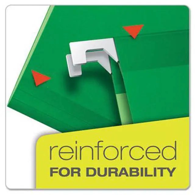 Alt view image 6 of 15 - Tops Pendaflex 415215BGR Reinforced Hanging Folders  Kraft  Letter  Bright Green  25/Box