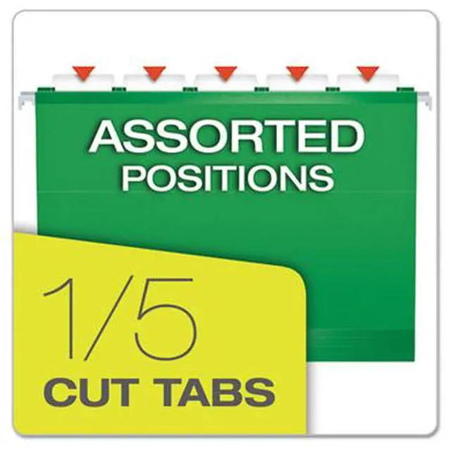 Alt view image 8 of 15 - Tops Pendaflex 415215BGR Reinforced Hanging Folders  Kraft  Letter  Bright Green  25/Box