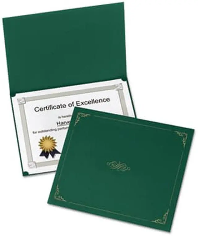 Alt view image 4 of 9 - Oxford Certificate Holder 11 1/4 x 8 3/4 Green 5/Pack 29900605BGD