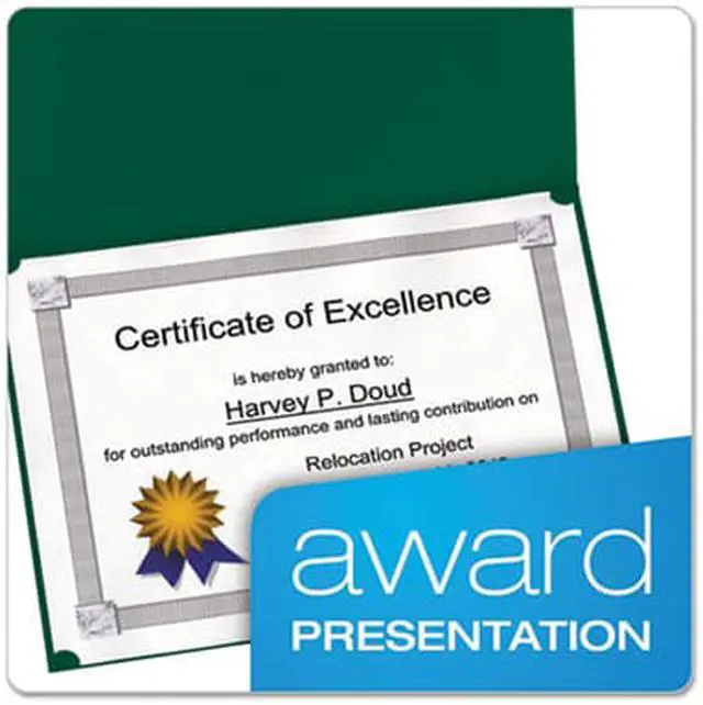 Alt view image 5 of 9 - Oxford Certificate Holder 11 1/4 x 8 3/4 Green 5/Pack 29900605BGD