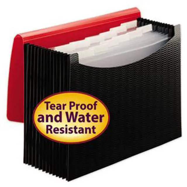 Alt view image 11 of 16 - Smead Poly Frequency Expanding File 12 Pockets Black/Red Flap 70866