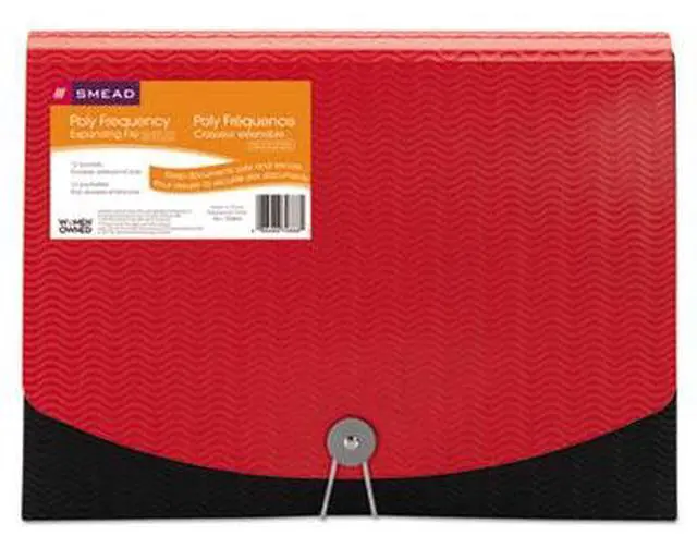 Alt view image 13 of 16 - Smead Poly Frequency Expanding File 12 Pockets Black/Red Flap 70866