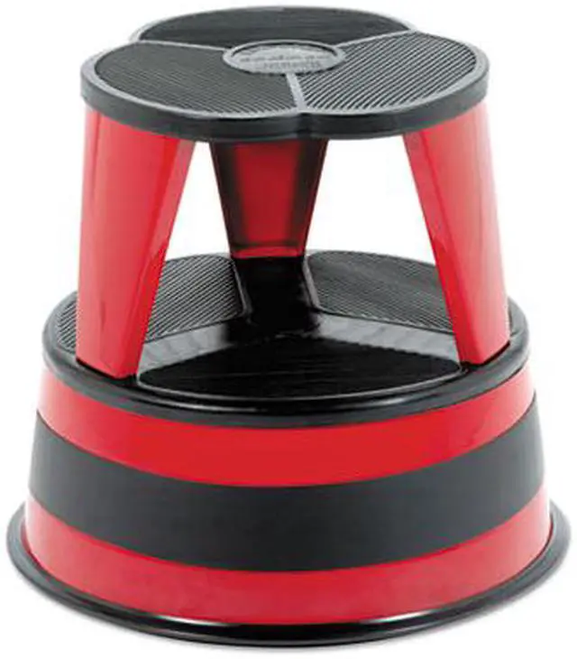 Alt view image 3 of 3 - Cramer Kik-Step Steel Step Stool 350 lb cap 16" dia. x 14 1/4h Red 100143