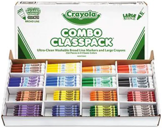 Alt view image 19 of 20 - Crayola. 523348 Classpack Crayons w/Markers, 8 Colors, 128 Each Crayons/Markers, 256/Box