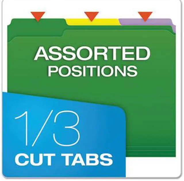 Alt view image 5 of 8 - Pendaflex Reinforced Top Tab File Folders 1/3 Cut Letter Assorted 100/Box