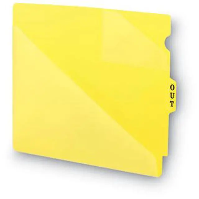 Alt view image 6 of 9 - End Tab Poly Out Guides, Two-Pocket Style, 1/3-Cut End Tab, Out, 8.5 x 11, Yellow, 50/Box