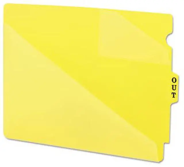 Alt view image 5 of 9 - End Tab Poly Out Guides, Two-Pocket Style, 1/3-Cut End Tab, Out, 8.5 x 11, Yellow, 50/Box