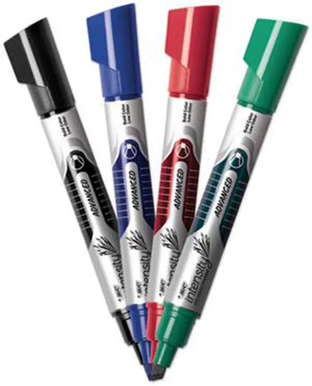 Alt view image 7 of 14 - BIC Low Odor & Bold Writing Dry Erase Marker Chisel Tip 4/Pack GELITP41AST