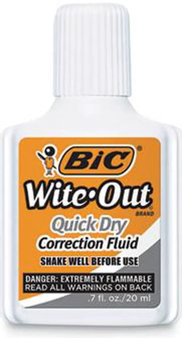 Alt view image 13 of 20 - Bic Wite-Out Quick Dry Correction Fluid 20 ml Bottle White 3/Pack WOFQD324