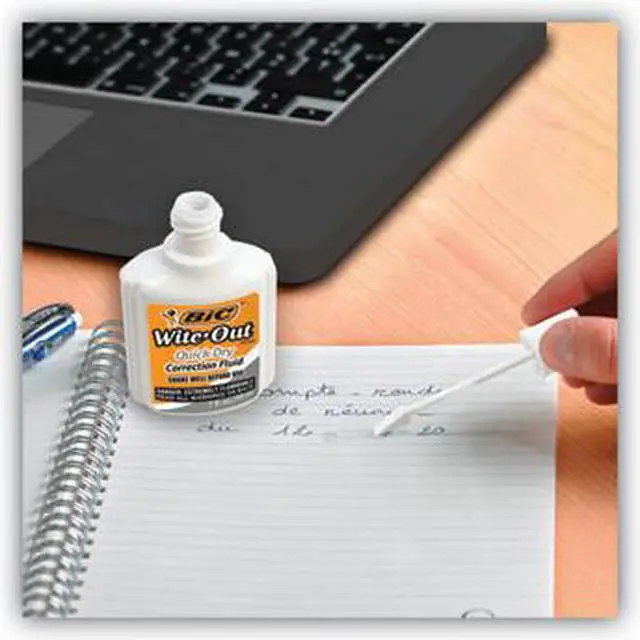 Alt view image 16 of 20 - Bic Wite-Out Quick Dry Correction Fluid 20 ml Bottle White 3/Pack WOFQD324