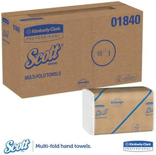 Alt view image 13 of 15 - Scott Multifold Paper Towels, 9 1/5 X 9 2/5, White, 250/Pack, 16 Packs