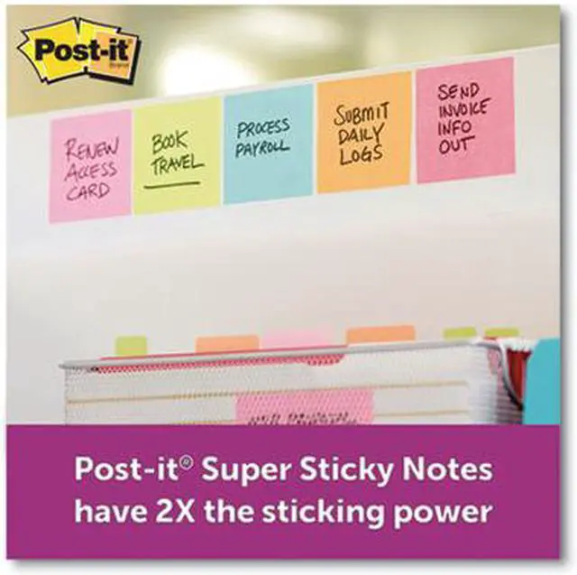 Alt view image 11 of 20 - Post-it Super Sticky Pads in Miami Colors 3 x 3 Miami 90/Pad 5 Pads/Pack 6545SSMIA