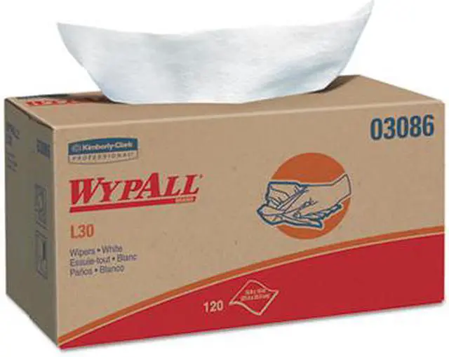 Alt view image 3 of 19 - WYPALL L30 Wipers, POP-UP Box, 10 x 9 4/5, White, 120/Box