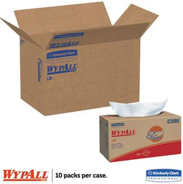 Alt view image 9 of 19 - WYPALL L30 Wipers, POP-UP Box, 10 x 9 4/5, White, 120/Box