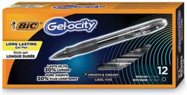 Alt view image 9 of 20 - Bic Gel-ocity Retractable Gel Pen Black Ink .7mm Medium Dozen RLC11BK