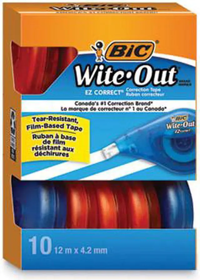 Alt view image 10 of 20 - BIC Wite-Out EZ Correct Correction Tape Non-Refillable 1/6" x 472" 10/Box WOTAP10