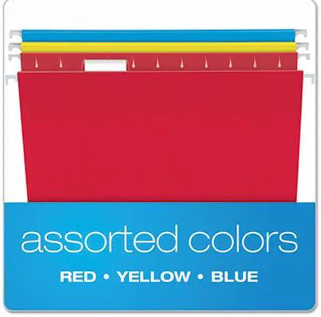 Alt view image 6 of 18 - Pendaflex Essentials Colored Hanging Folders 1/5 Tab Letter Assorted Colors 25/Box 81612