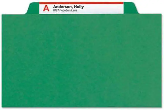 Alt view image 11 of 18 - Smead Pressboard Classification Folder 2" Exp. Two Dividers Letter Green 10/Box 14063