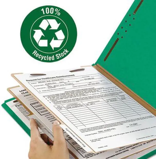 Alt view image 9 of 18 - Smead Pressboard Classification Folder 2" Exp. Two Dividers Letter Green 10/Box 14063