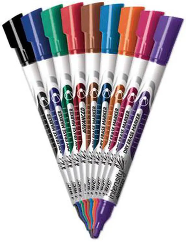Alt view image 6 of 19 - BIC GELIPP121-AST Low Odor And Bold Writing Pen Style Dry Erase Marker, Bullet Tip, Assorted, 12