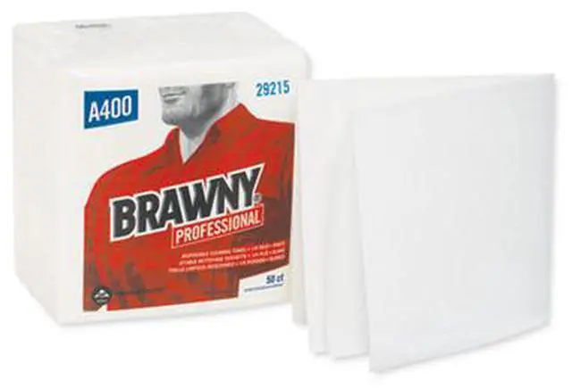 Alt view image 11 of 19 - Brawny Medium Duty Airlaid 1/4-Fold Wipers 13 x 13 50/Pack 16/Carton 29215