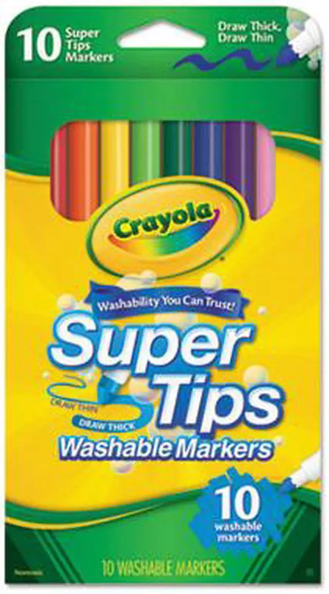 Alt view image 6 of 13 - Crayola Washable SuperTips Markers Assorted 10/Pack 588610