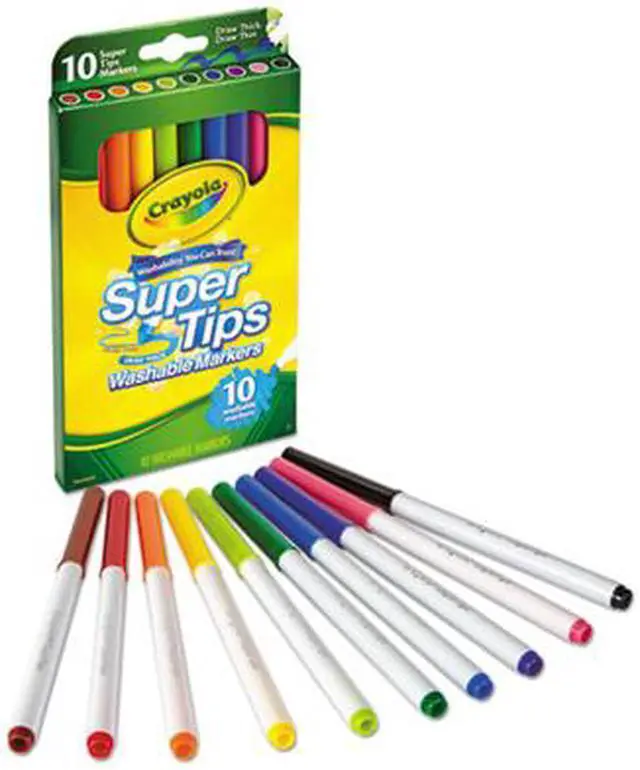 Alt view image 9 of 13 - Crayola Washable SuperTips Markers Assorted 10/Pack 588610
