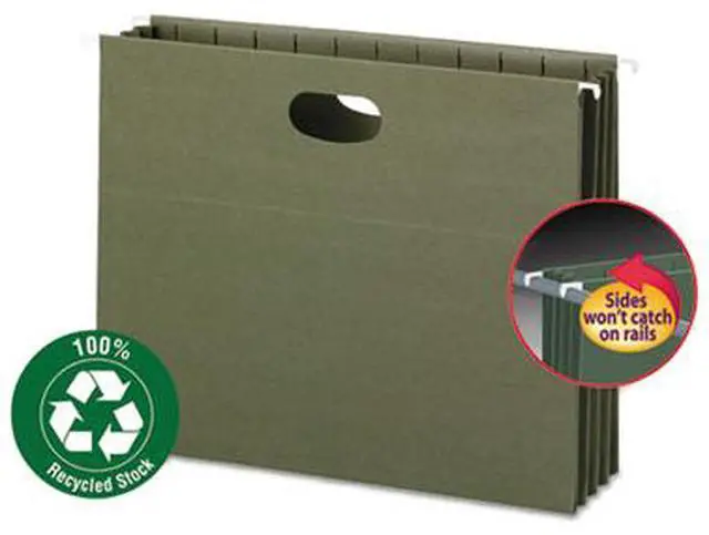 Alt view image 10 of 18 - Smead 100% Recycled Hanging Pockets with Full-Height Gusset Letter Green 10/Box 64226