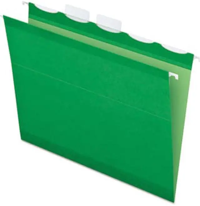 Alt view image 9 of 20 - Tops Pendaflex 42626 Ready-Tab Reinforced Hanging Folders  1/5 Tab  Letter  Bright Green  25 per Box