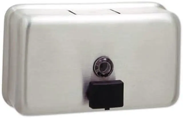 Alt view image 10 of 12 - Bobrick ClassicSeries Surface-Mounted Liquid Soap Dispenser Horizontal 40 oz Metal 2112