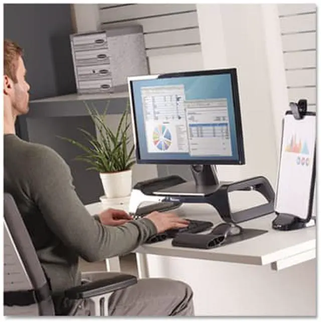 Alt view image 9 of 14 - FELLOWES 9472301 ISPIRE Series Monitor Lift Blk