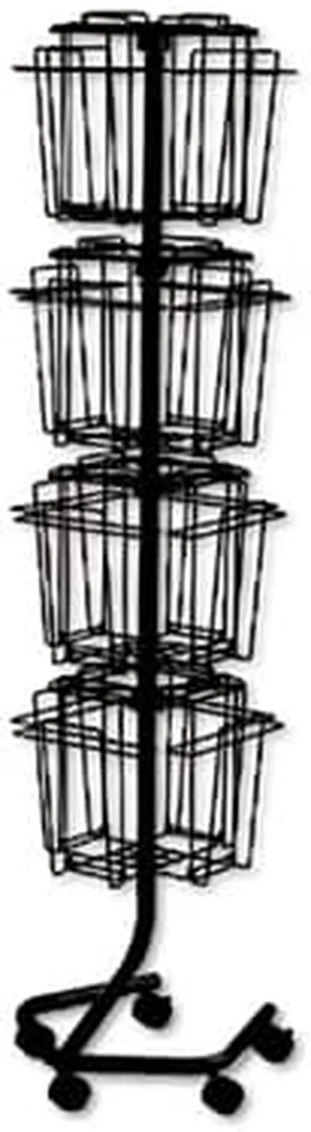 Alt view image 10 of 16 - Safco Wire Rotary Display Racks 16 Compartments 15w x 15d x 60h Charcoal 4139CH