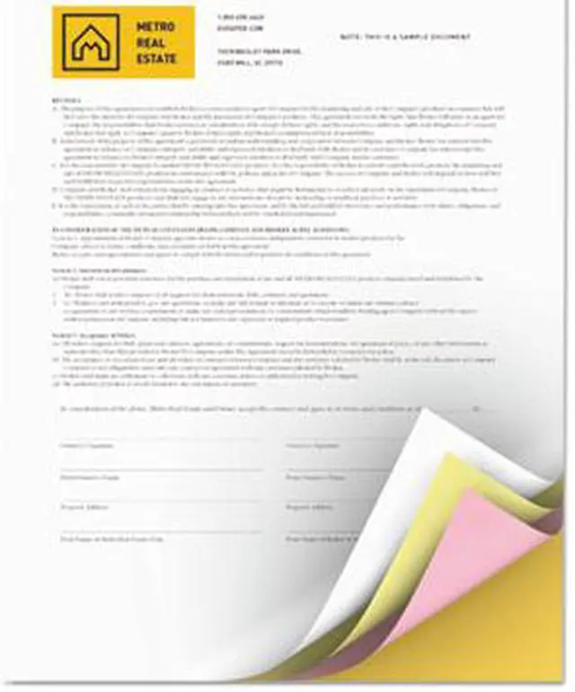 Alt view image 6 of 13 - Xerox Bold Digital Carbonless Paper 8 1/2 x11 White/Canary/Pink/Gldrod 5 000