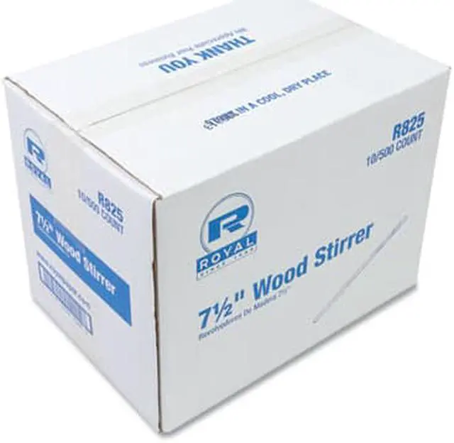 Alt view image 3 of 6 - Amercareroyal Wood Coffee Stirrers, 7.5" Long, 500/Box, 10 Boxes/Carton R825CT