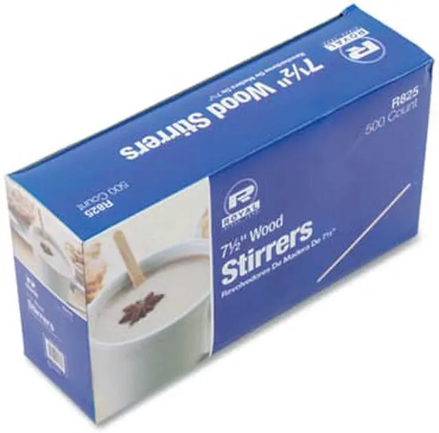 Alt view image 6 of 6 - Amercareroyal Wood Coffee Stirrers, 7.5" Long, 500/Box, 10 Boxes/Carton R825CT