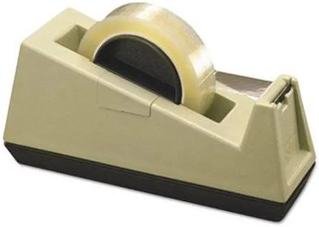 Alt view image 14 of 20 - Scotch Heavy-Duty Weighted Desktop Tape Dispenser 3" Core Plastic Putty/Brown C25
