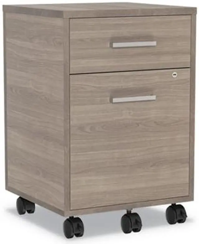 Alt view image 4 of 7 - Linea Italia® Urban Mobile File Pedestal 16w x 15 1/4d x 23 3/4h Natural Walnut