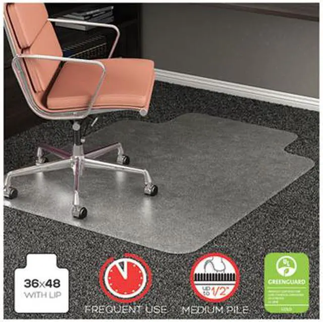Alt view image 5 of 16 - Deflecto RollaMat Frequent Use Chair Mat for Medium Pile Carpet 36 x 48 w/Lip Clear CM15113