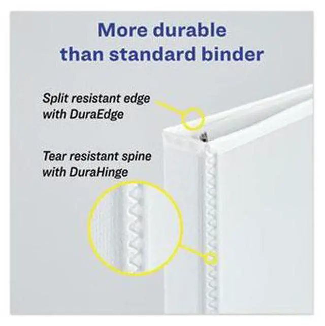 Alt view image 4 of 11 - Avery 11" x 17" Heavy-Duty View Binders Slant Rings 1 1/2" Cap White 72125
