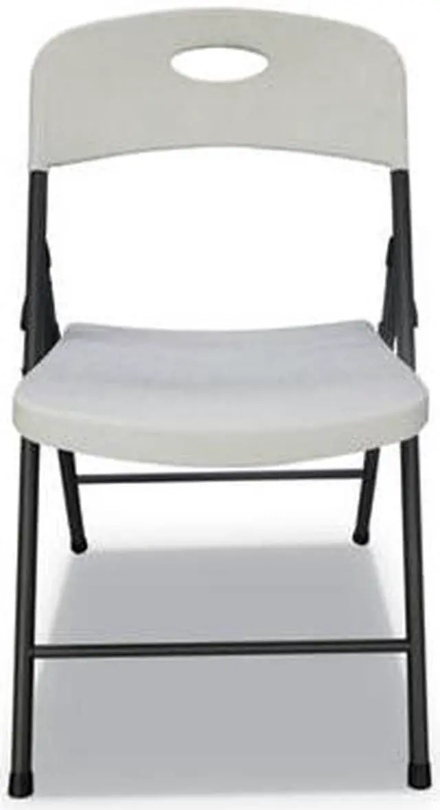 Alt view image 7 of 15 - Molded Resin Folding Chair, White/Black Anthracite, 4/Carton
