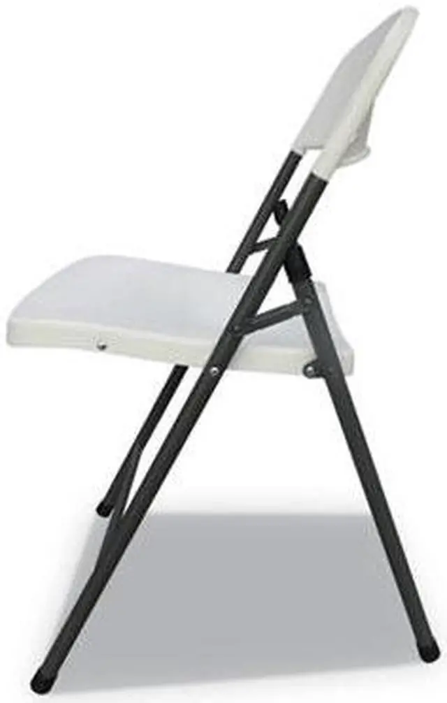 Alt view image 8 of 15 - Molded Resin Folding Chair, White/Black Anthracite, 4/Carton