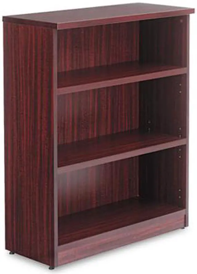 Alt view image 8 of 13 - Alera Valencia Series Bookcase Three-Shelf 31 3/4w x 14d x 39 3/8h Mahogany VA634432MY
