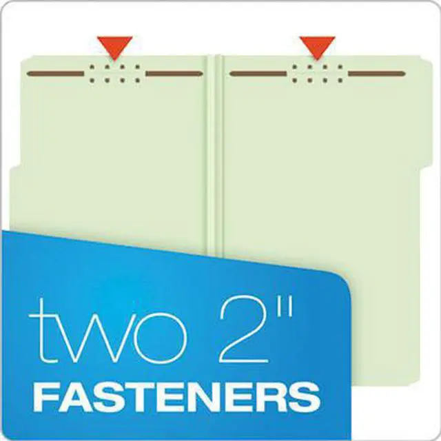 Alt view image 5 of 13 - Pendaflex Pressboard Folders w/ 3" Capacity Fasteners, Green, 25/Box (PFX17187)