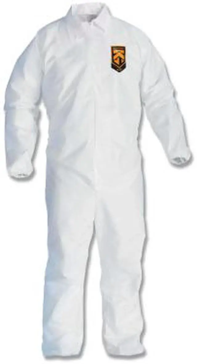 Alt view image 11 of 13 - Kimberly-Clark - 49104 - Collared Disposable Coveralls with Elastic Cuff, White, XL, SMS