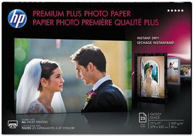 Alt view image 9 of 14 - HP Premium Plus Photo Paper, Glossy, 80 lb, 11 x 17 in. (279 x 432 mm), 25 sheets CV065A