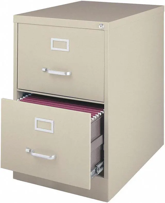 Alt view image 2 of 7 - Hirsh 25-in Deep 2 Drawer, Legal Width, Vertical File Cabinet, Putty