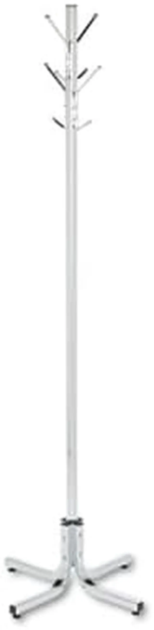 Alt view image 4 of 5 - Metal Costumer, Four Ball-Tipped Double-Hooks, 21W X 21D X 70H, Chrome