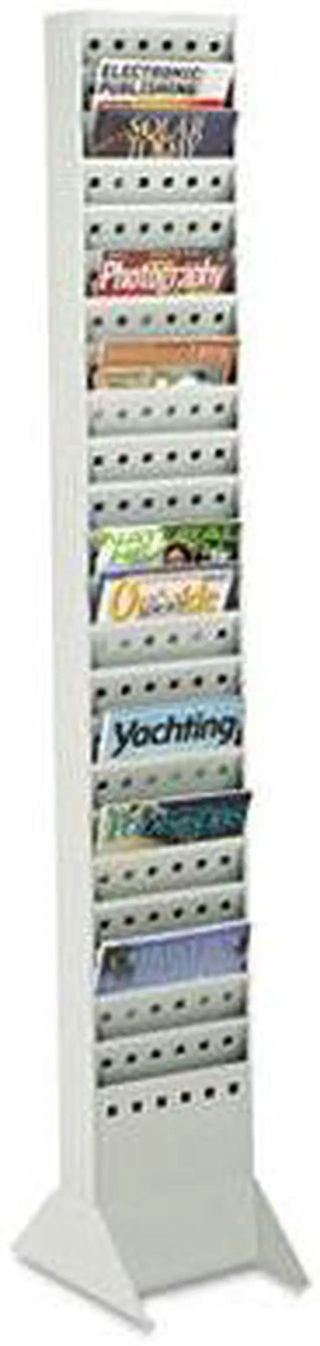 Alt view image 13 of 20 - Safco Steel Magazine Rack 23 Compartments 10w x 4d x 65-1/2h Gray 4322GR