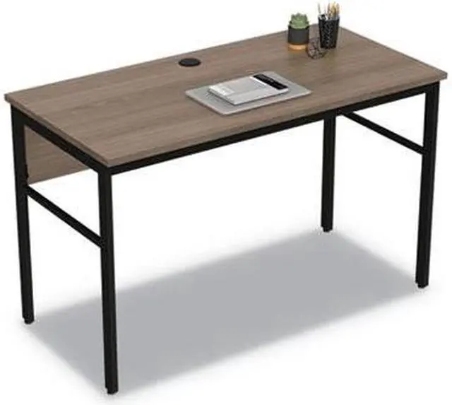Alt view image 4 of 8 - Linea Italia Urban Desk Workstation 47 1/4w x 23 3/4d x 29 1/2h Natural Walnut