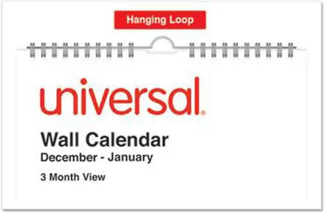 Alt view image 11 of 18 - Universal Three-Month Wall Calendar White/Black/Red 12 x 27 2021 71003